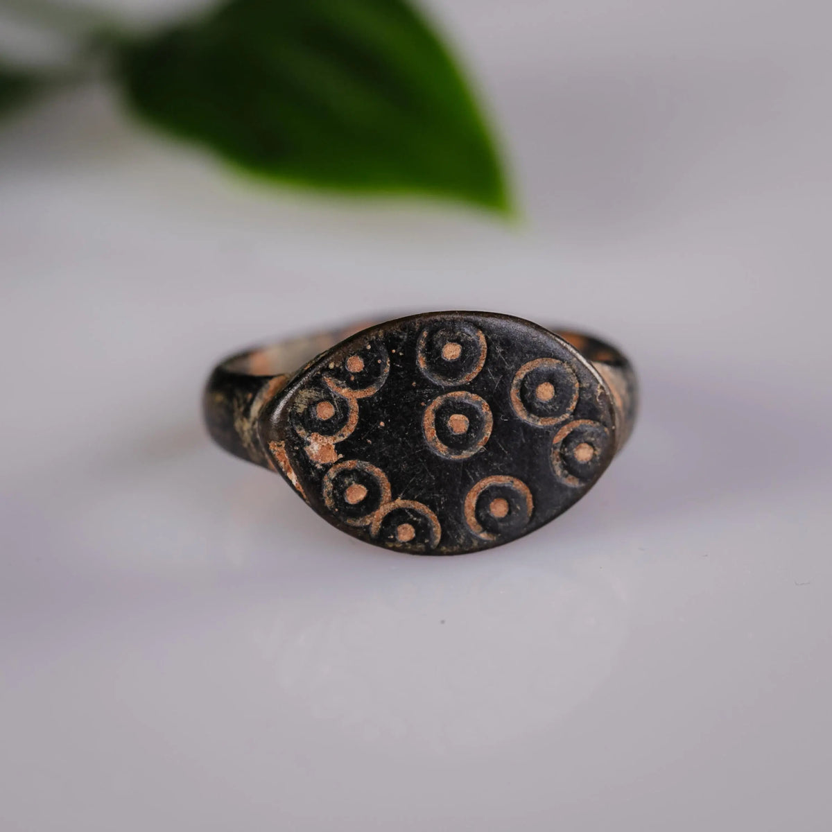 Medieval Bronze Ring 'Amandus' (12th-14th c. CE) EU 55/US 7.5
