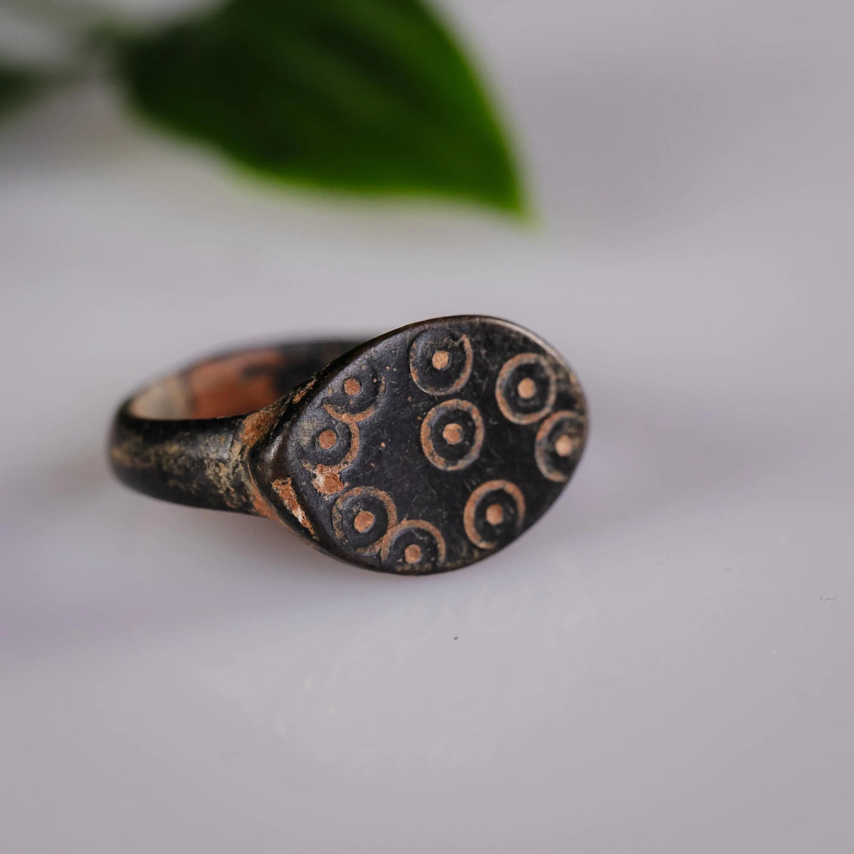 Medieval Bronze Ring 'Amandus' (12th-14th c. CE) EU 55/US 7.5