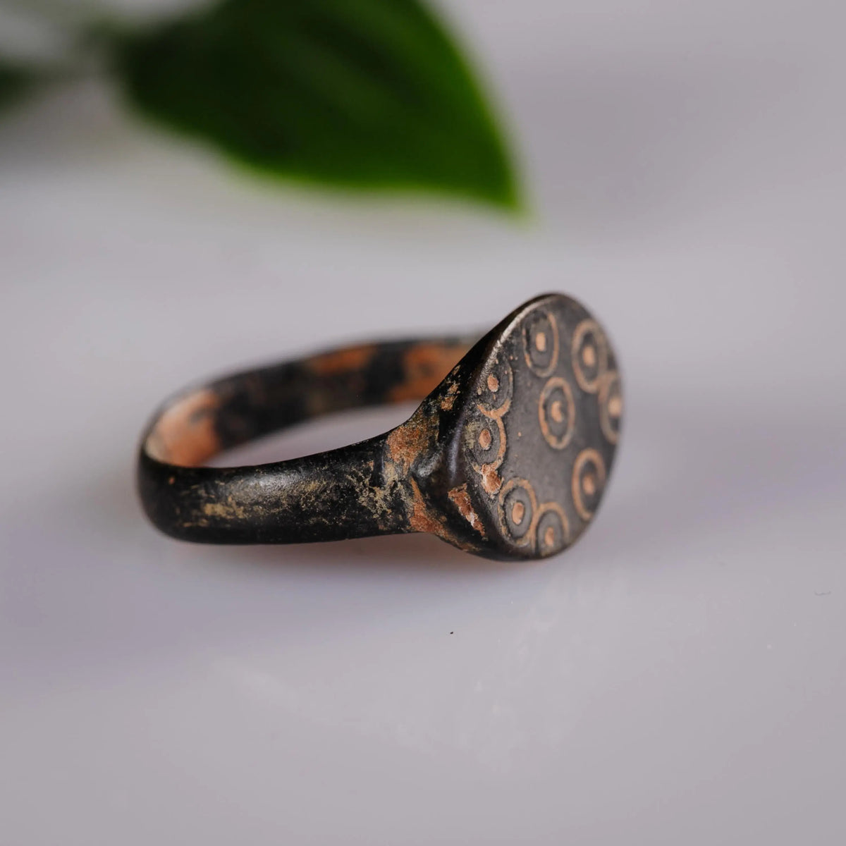 Medieval Bronze Ring 'Amandus' (12th-14th c. CE) EU 55/US 7.5