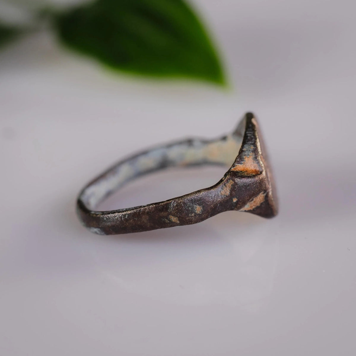 Late Roman Bronze Ring 'Rhomboides' (3rd-9th c. CE) EU 55/US 7.5