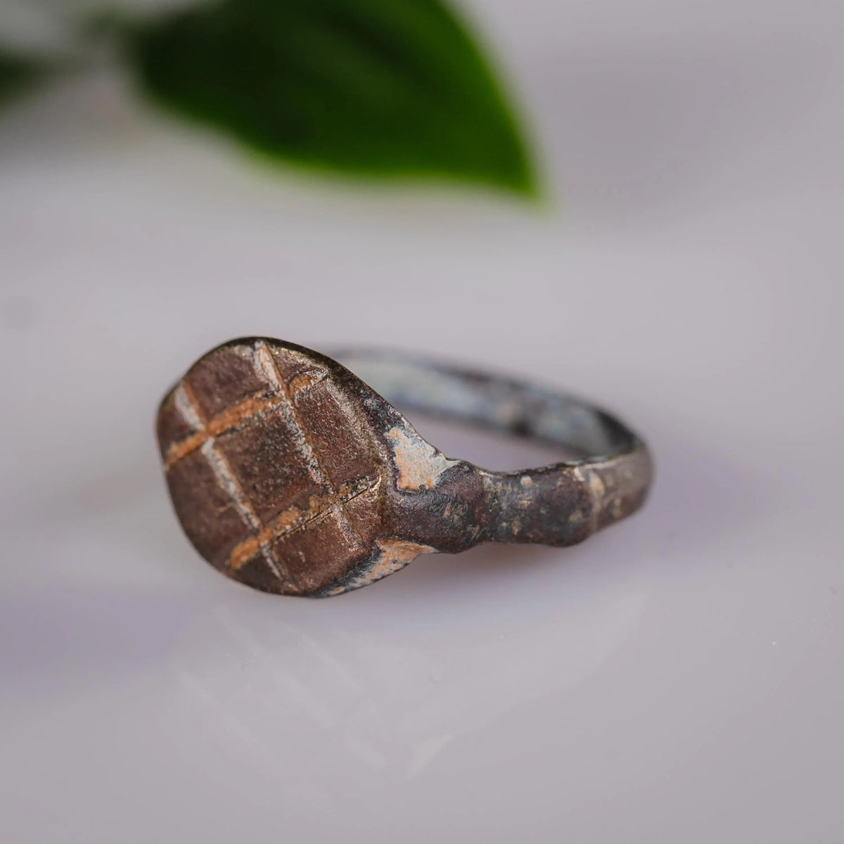 Late Roman Bronze Ring 'Rhomboides' (3rd-9th c. CE) EU 55/US 7.5