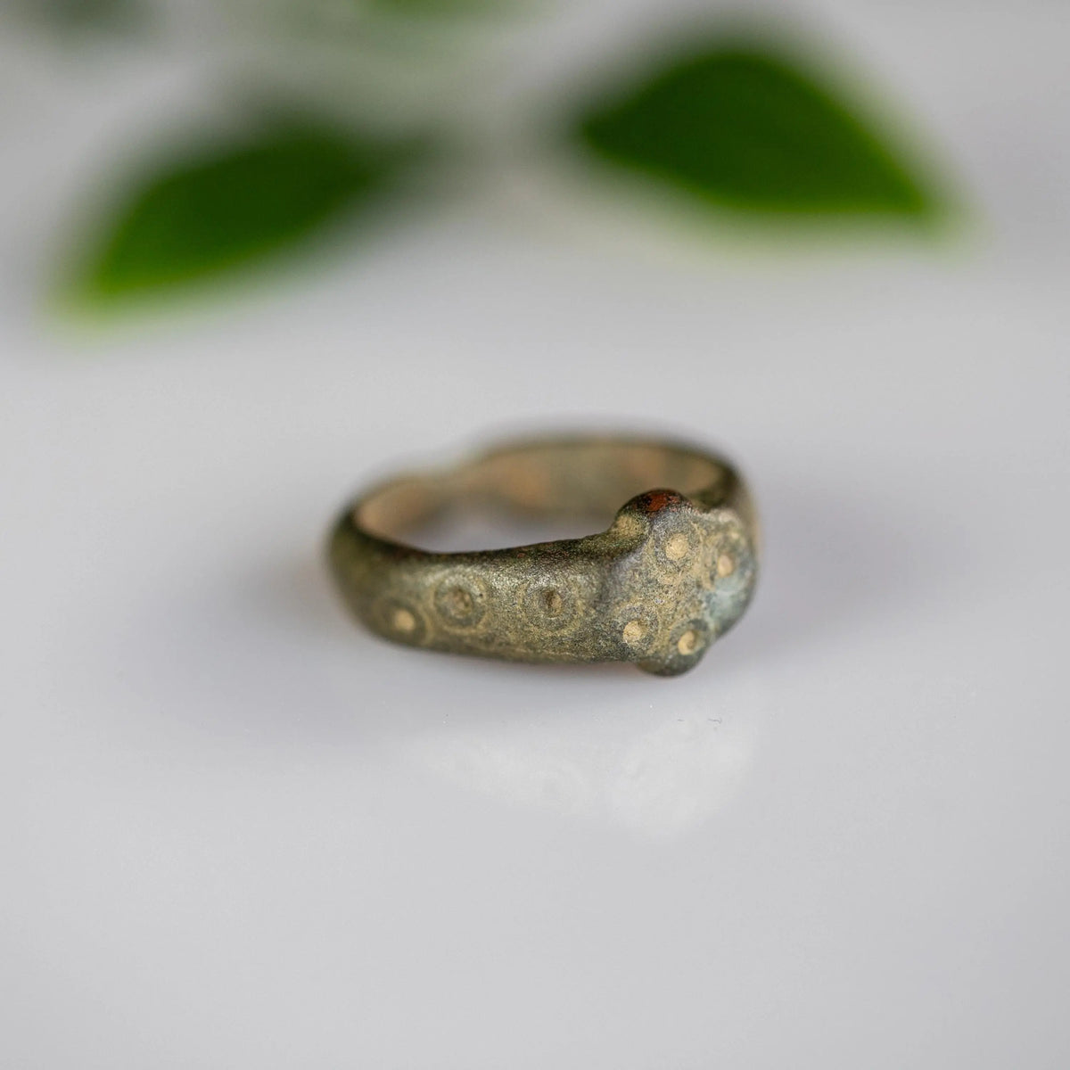 Medieval Bronze Ring 'Constantinus' (12th-14th c. CE) EU 54/US 7