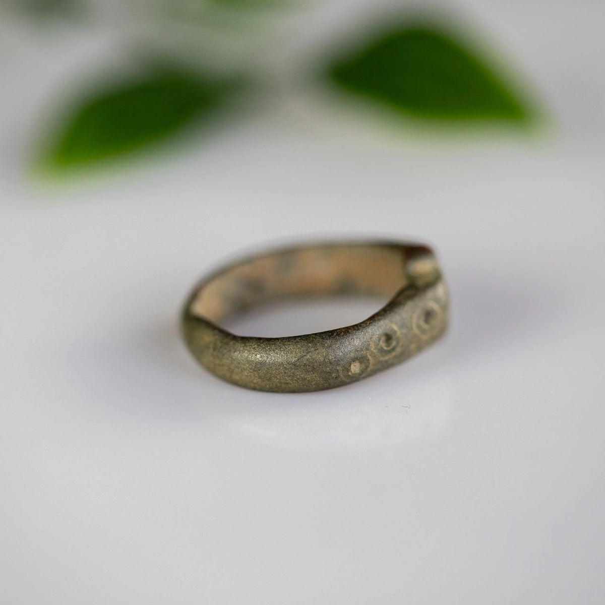 Medieval Bronze Ring 'Constantinus' (12th-14th c. CE) EU 54/US 7