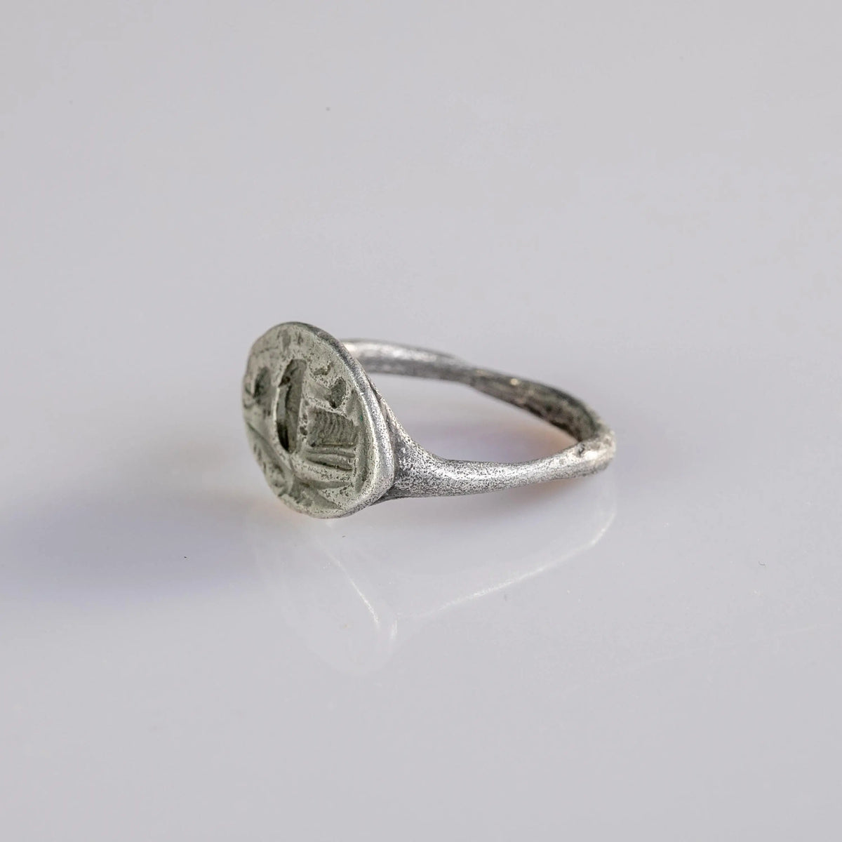 Roman Silver Intaglio Ring 'Diana' (1st-3rd BCE/CE) EU 54/US 7
