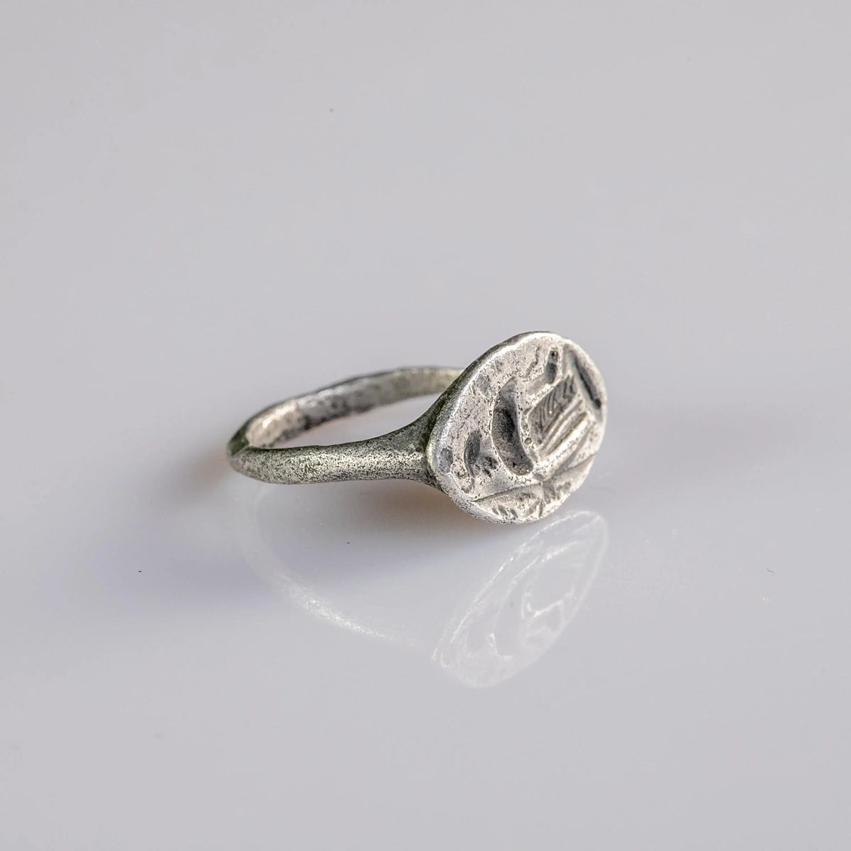 Roman Silver Intaglio Ring 'Diana' (1st-3rd BCE/CE) EU 54/US 7