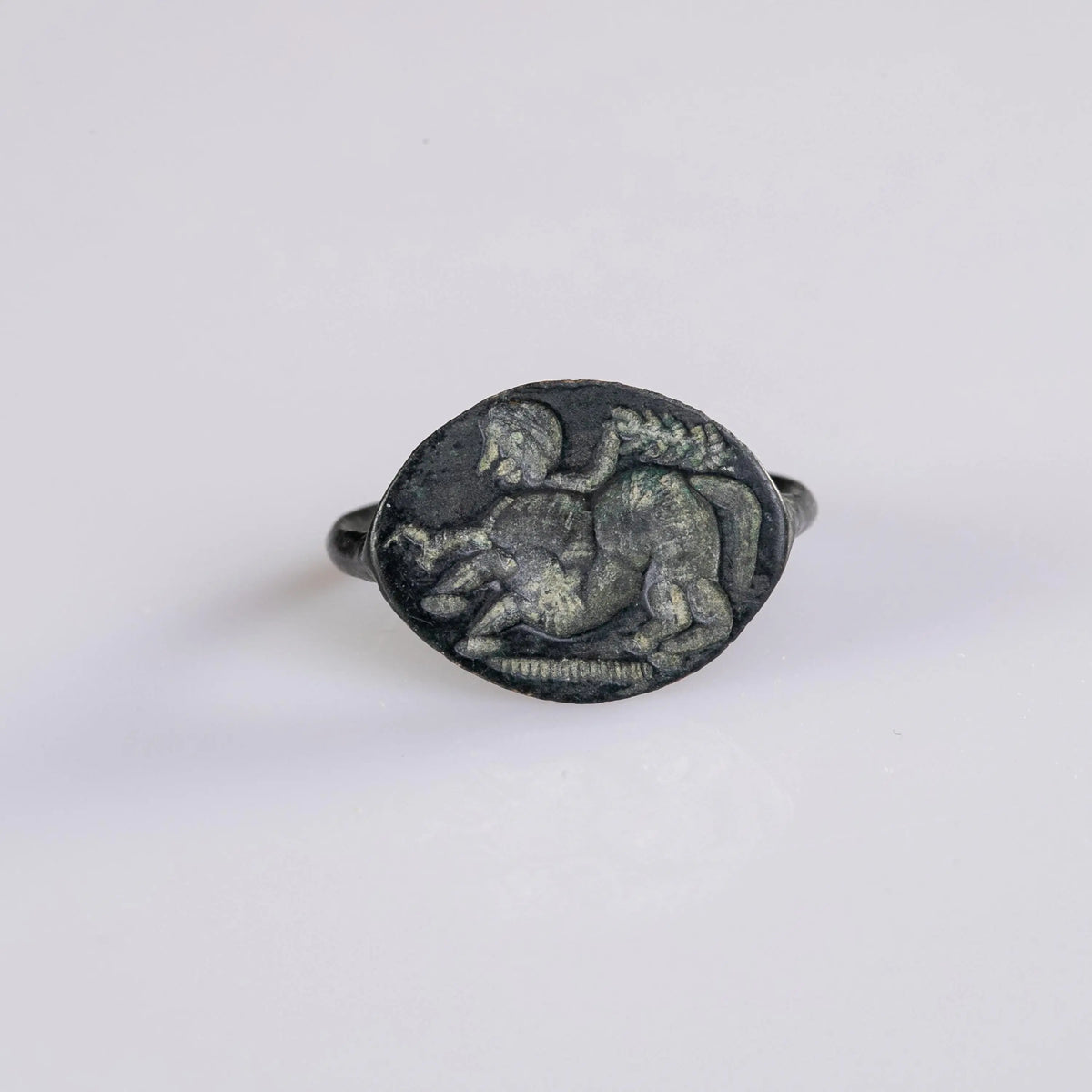 Greek Bronze Ring 'Chimaron' (4th c. BCE) EU 56/US 7.75