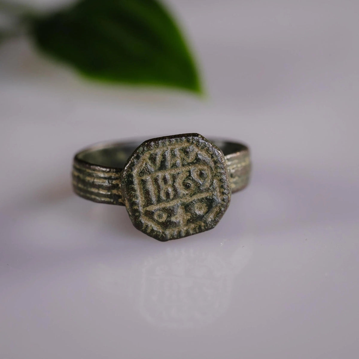 Post-Medieval Bronze Ring 'Victoria' (19th c. CE) EU 54/US 7