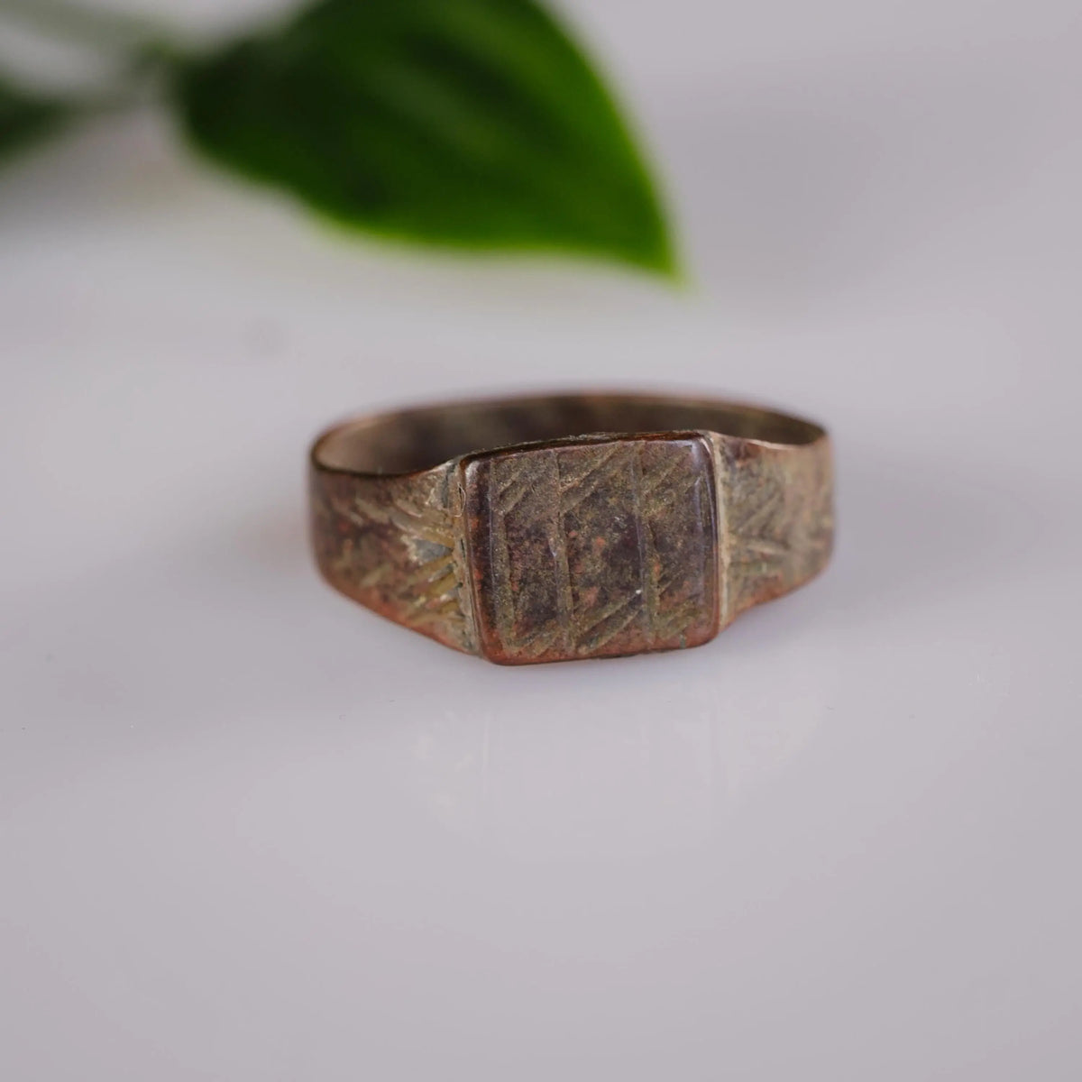 Post-Medieval Bronze Ring 'Geometra' (18th-19th c. CE) EU 54/US 7
