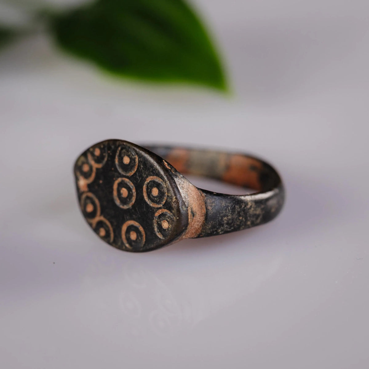 Medieval Bronze Ring 'Amandus' (12th-14th c. CE) EU 55/US 7.5