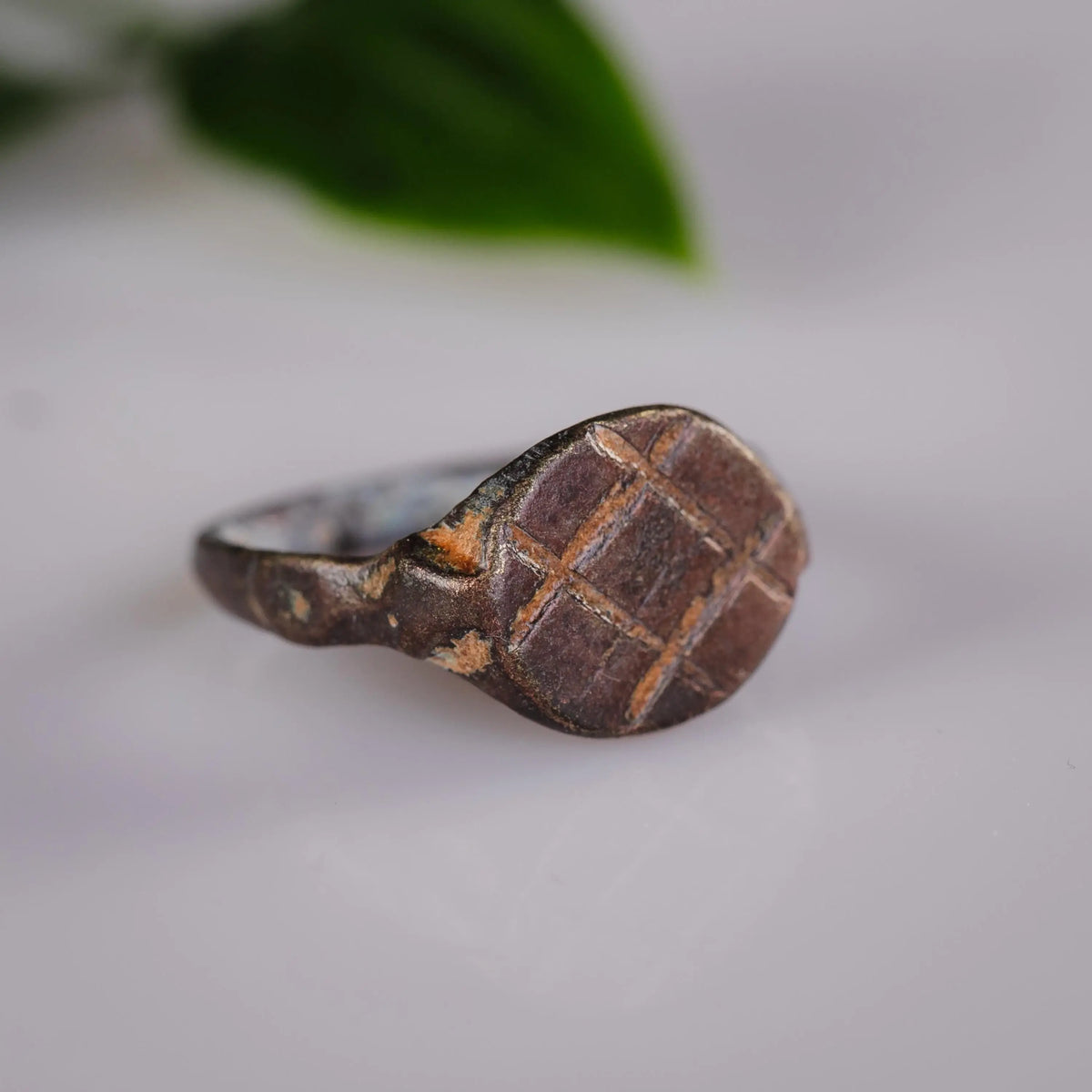 Late Roman Bronze Ring 'Rhomboides' (3rd-9th c. CE) EU 55/US 7.5