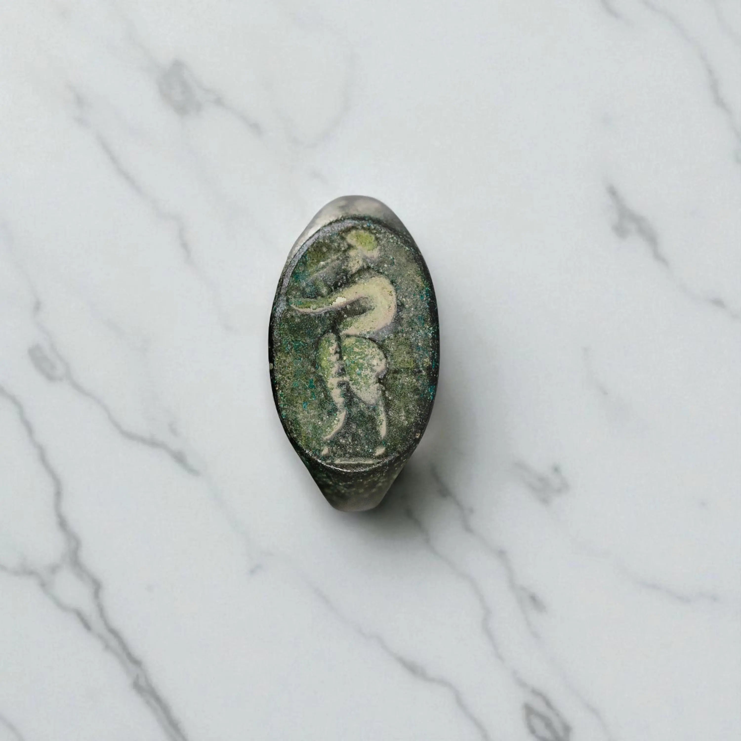 ‘Sylvanus’ – Roman Bronze Ring with Engraved Faun (1st–3rd Century AD) EU 50.5 / US 5.5 Aurora Antiqua
